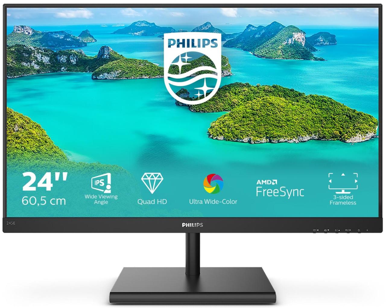 8712581758530 - 245E1S LCD-Monitor 61 cm (24 Zoll) EEK E (A - G) 2560 x 1440 Pixel QHD 4 ms Audio-Line-in IPS LED