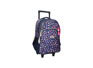 8712645317413 - Milky Kiss Trolley-Rucksack Divine Days Dunkelblau mit Blumen