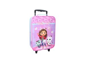 8712645318021 - Gabby’s Dollhouse Trolley Kinder Rollkoffer Mädchen Reise Koffer Lila