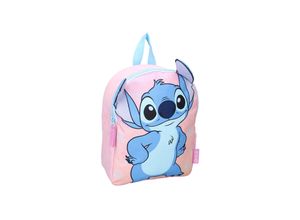 8712645320932 - Stitch Rucksack Fluffy Friends Rosa Schultasche mit goldenen Details