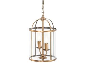 8712746051940 - Sienna Lighting - Sienna Pimpernel Zylindrische Pendel-Deckenleuchte Bronze gebürstet Glas transparent