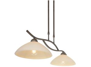 8712746075380 - Pendelleuchte Capri in Bronze und Creme E27 2-flammig - brown