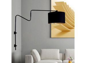 8712746127614 - Wandleuchte Linstrom in Schwarz und Gold E27 - Schwarz - Anne Light And Home