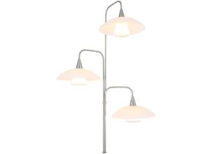 8712746132045 - Led Stehleuchte Tallerken in Silber und Weiß 3x 3W - grey - Steinhauer