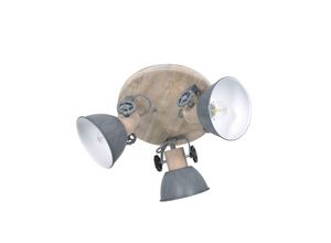 8712746135404 - - Spotrondell Deckenleuchte Spotlampe Holz natur grau verstellbar 3 Flammig E27