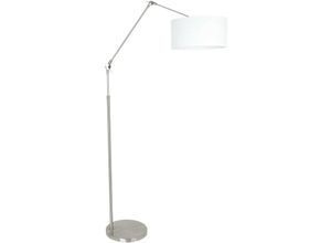 8712746145724 - Sienna Prestige Chic Stehlampe mit Schirm Stahl gebürstet Leinenweiß