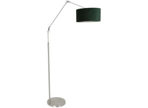 8712746145731 - Sienna Lighting - Sienna Prestige Chic Stehleuchte mit Schirm Stahl gebürstet Velours Grün