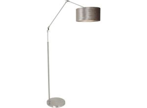 8712746145748 - Sienna Lighting - Sienna Prestige Chic Stehleuchte mit Schirm Stahl gebürstet Zink Taupe