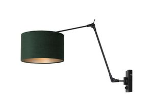 8712746145915 - Sienna Lighting - Sienna Prestige Chic Wandleuchte mit Schirm Mattschwarz Veloursgrün