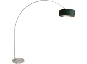 8712746145946 - Sienna Lighting - Sienna Sparkled Light Arc Stehleuchte Stahl gebürstet Velours Grün