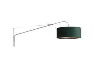 8712746146004 - Sienna Lighting - Sienna Elegant Classy Wandleuchte mit Schirm aus gebürstetem Stahl samtgrün