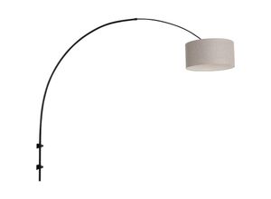 8712746146073 - Sienna Lighting - Sienna Sparkled Light Wandleuchte mit Schirm Mattschwarz Grauschirm