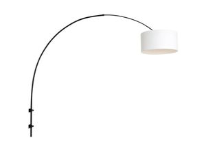 8712746146080 - Sienna Lighting - Sienna Sparkled Light Wandleuchte mit Schirm Matt Schwarz Haube Weiß