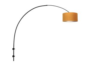 8712746146110 - Sienna Lighting - Sienna Sparkled Light Wandleuchte mit Schirm Mattschwarz Samtgold