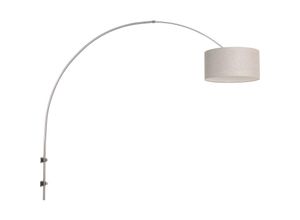 8712746146134 - Sienna Lighting - Sienna Sparkled Light Wandleuchte mit Schirm aus gebürstetem Stahl grauer Schirm