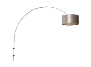 8712746146165 - Sienna Sparkled Light Wandleuchte mit Schirm aus gebürstetem Stahl Samtsilber