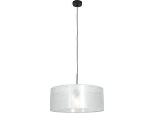 8712746146233 - Sienna Sparkled Light Zylindrische Pendel-Deckenleuchte Mattschwarz Silberschirm