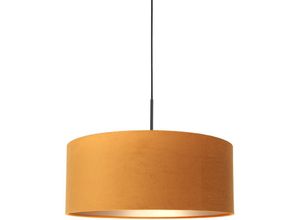 8712746146288 - - Sienna Sparkled Light Zylindrische Pendel-Deckenleuchte Mattschwarz goldfarbener Schirm