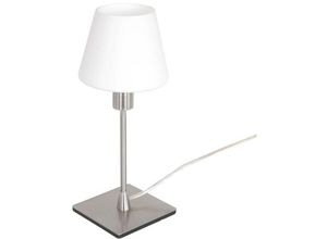 8712746146769 - - Tischleuchte Tischlampe Esszimmerleuchte 1 flammig Glas silber E14 h 33 cm