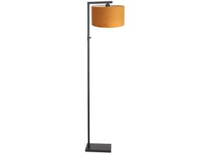 8712746151770 - - Stehleuchte Standlampe Wohnzimmerleuchte E27 Textil gold schwarz matt h 160 cm