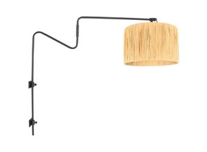 8712746172201 - Anne Light And Home - Wandlampe Linstrøm - Schwarz - 3721ZW - Naturel & Schwarz