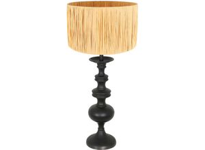 8712746172492 - Anne Light And Home - Tischlampe Lyons - Schwarz - 3750ZW - Naturel & Schwarz