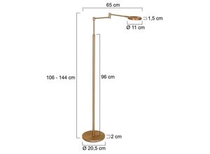 8712746175899 - LED-Akku-Stehleuchte Soleil bronze gebürstet Metall Dimmer