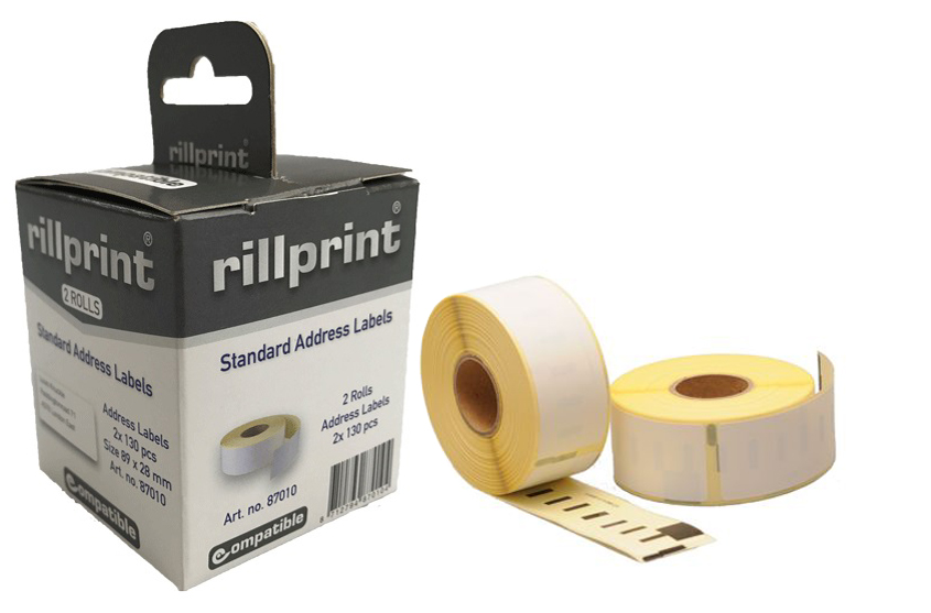 8712794850120 - Rollenetiketten 89 x 36 mm weiß 12 Rollen