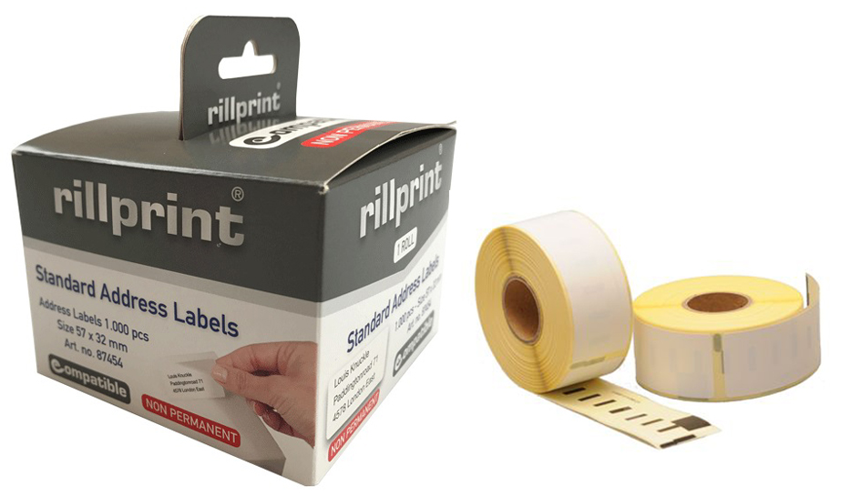 8712794874546 - Rollenetiketten 57 x 32 mm weiß non-permanent