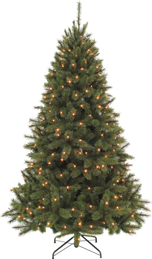 8712799346116 - Bristlecone Künstlicher Weihnachtsbaum mit LED-Lichtern - H155 x Ø99 cm - Dunkelgrün