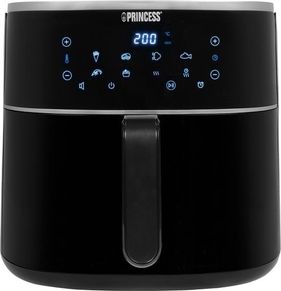 8712836980594 - Digital Airfryer XXL 182254 - Heißluftfritteuse - Inklusive höhenverstellbarem Grillrost - 8 Liter Volumen - Digitaler Touchscreen - 8 Automatikprogramme - 1800W - Schwarz