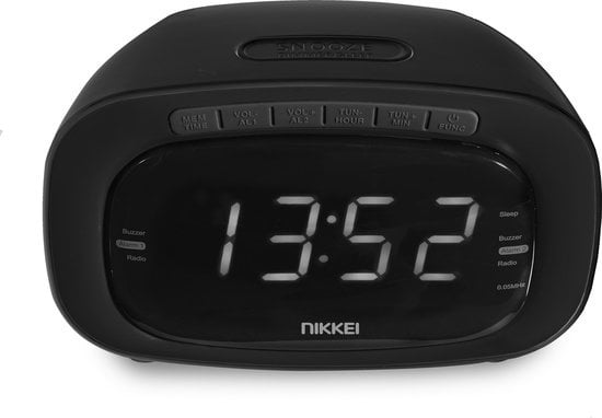 8712837872478 - NR200BK Radiowecker - Radiowecker - Schlummerfunktion und Buzzer - Reisewecker - FM Tuner - Schwarz