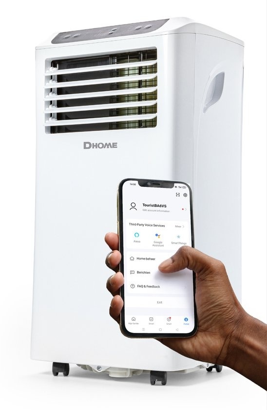 8712837881142 - DHOME DA9KSWE Mobiles Klimagerät 9000 BTU - Smart WiFi Air Conditioning - Luftkühler - Luftentfeuchter - Mit Ventilatormodus - Für Schlafzimmer und Wohnzimmer