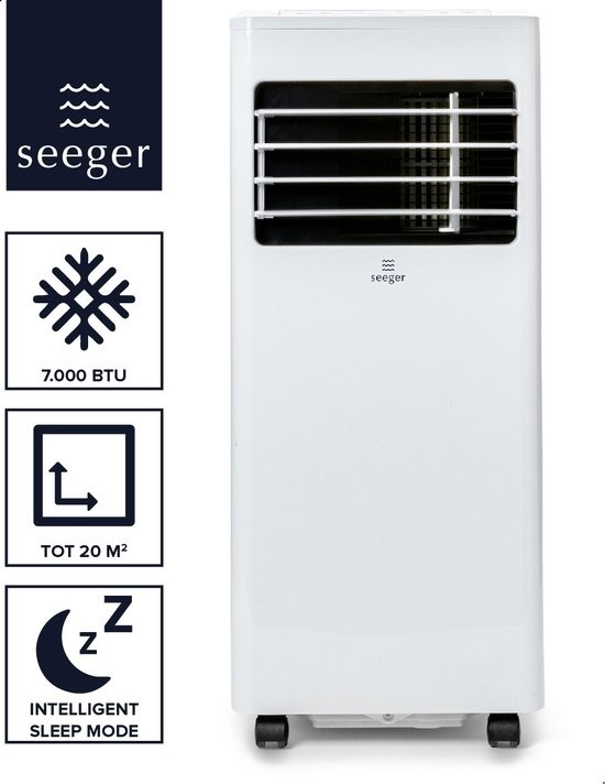 8712837882668 - SEEGER Mobiles Klimagerät mit Luftentfeuchter - 7000 BTU - Inklusive Installationskit - Für Schlafzimmer und Wohnzimmer - Klimaanlage - SAC7000 - Weiß