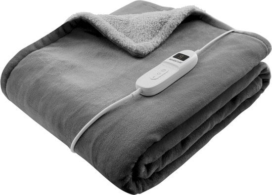 8712876020984 - HB180G - Elektrische Wärmedecke - Wärmedecke - 1 Person - 180x130 cm - Fleece - Grau