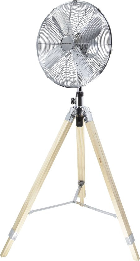 8712876044164 - VST414C - Stativventilator - 3 Geschwindigkeiten - Ø 46 cm - 85 Grad Oszillation - Neigbar - Höhenverstellbar - Chrom Holz