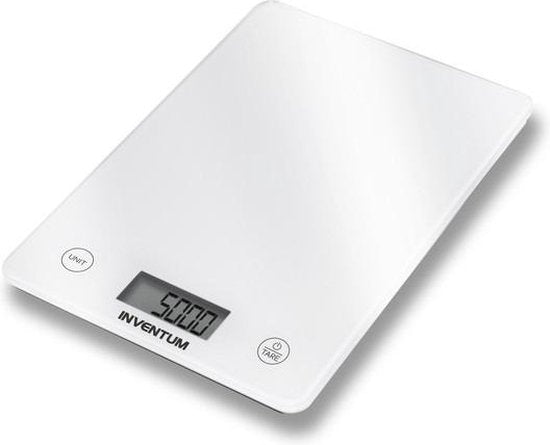 8712876104257 - WS305 - Digitale Küchenwaage - 1 g bis 5 kg - Tara-Funktion - Glasoberfläche - Inklusive Batterie - Weißes Glas