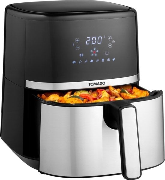 8712876501919 - TAF5401S - Airfryer - 54 Liter Fassungsvermögen - Heißluftfritteuse - Digitales Display - 800 Gramm Pommes frites - Schwarz RVS