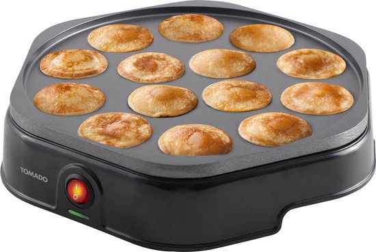 8712876502237 - TPP1400B - Elektrische Poffertjes-Maschine - Poffertjes-Pfanne - 14 Stück - PFAS-frei - Schwarz