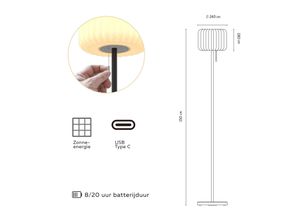 8712879162025 - LED-Solar-Stehleuchte IP44 Zugschalter