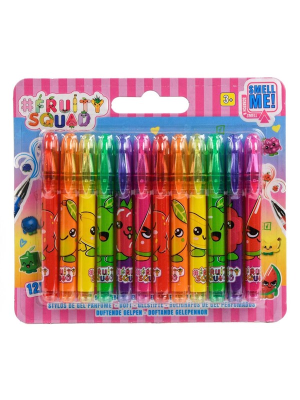 8712916603856 - Fruity Squad Mini Gel Pens with Fragrance 12pcs