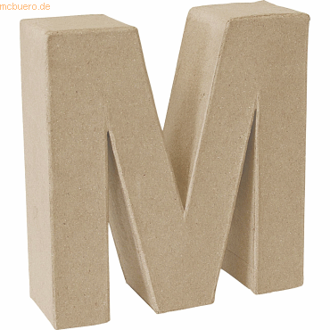 8712926395864 - Pappmache 3D-Buchstabe M 175x17x55 cm natur