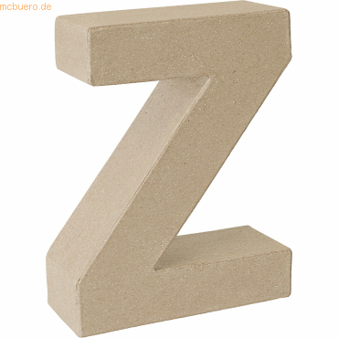 8712926395994 - Pappmache 3D-Buchstabe Z 175x135x55 cm natur