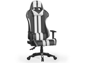 8712962406449 - Bigzzia - Gaming Stuhl Ergonomisch Computerstuhl - Gamer Stühle mit Lendenkissen + Kopfstütze Höhenverstellbar Gaming Chair Bürostuhl für Erwachsene