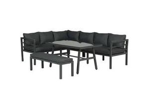 8713002067903 - LAKES Alu Ecklounge Gartenmöbel Sitzgruppe links carbon