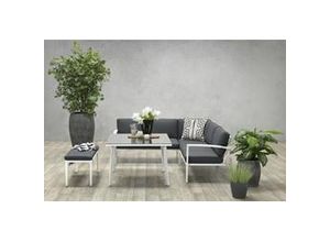 8713002803389 - WELLINGTON Alu Ecklounge Gartenmöbel Sitzgruppe weiss