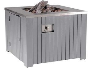 8713002824667 - FARO Outdoor Alu Gartentisch Gas Feuerstelle Kamin Loungetisch