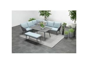 8713002911176 - DAVIS Rope Alu Lounge Set Gartenmöbel Sitzgruppe grau links