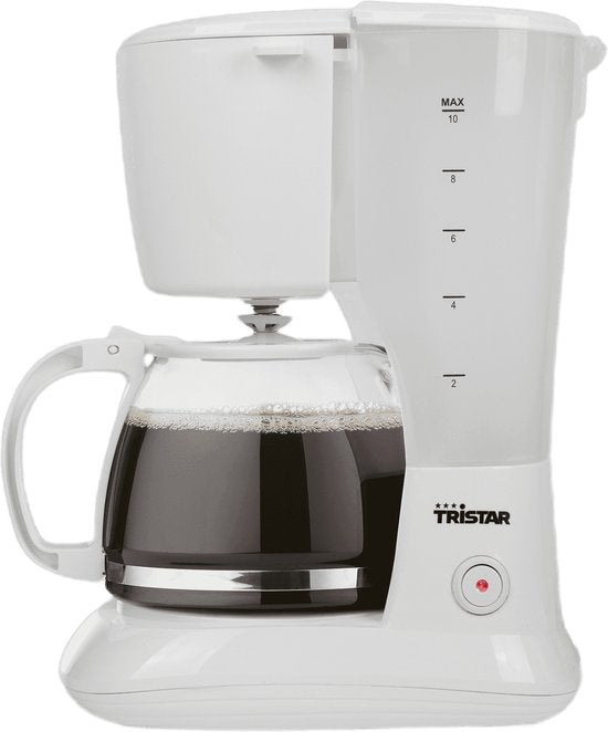 8713016076601 - Kaffeemaschine CM-1252 - Filterkaffeemaschine - Geeignet für den Campinggebrauch - Glaskanne 125 Liter - 10 Tassen - Automatische Abschaltung Tropfstopp Waschbarer Kaffeefilter - Weiß