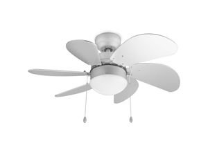 8713016096555 - - Deckenventilator VE-5810 - Ventilator mit Licht - Deckenventilator mit Kordelzug - 3 einstellbare Positionen - ø 76 cm - Weiß